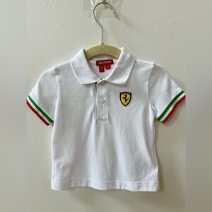 Scuderia Ferrari Pique Infant Polo Shirt Tee White logo 6-9mo baby boy toddler